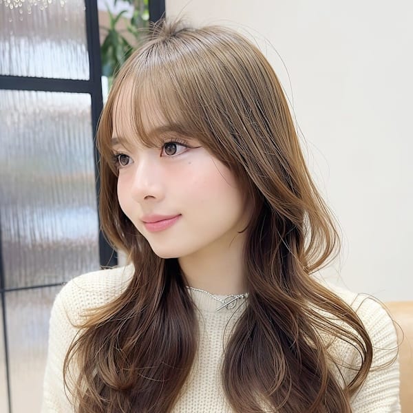 セミロング30代40代ストレートレイヤー前髪なし前髪あり表参|GRAND