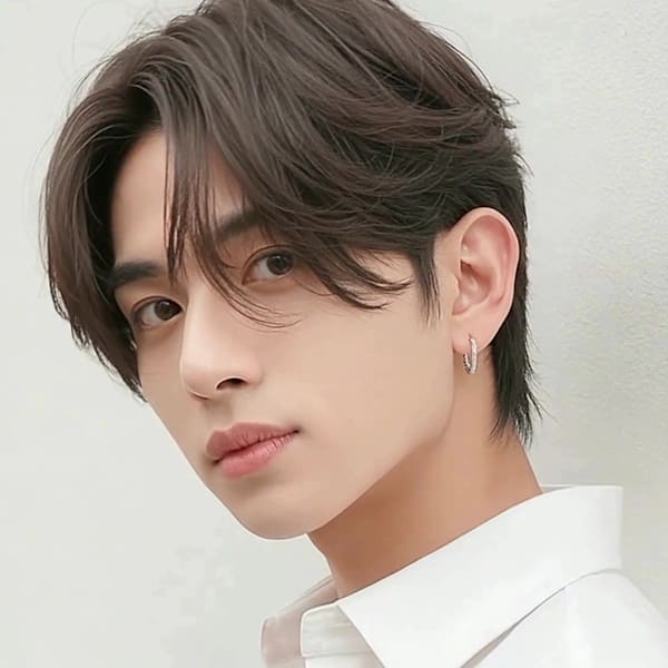 コンマヘアビジカジナチュラルセンターパート　アップバング
