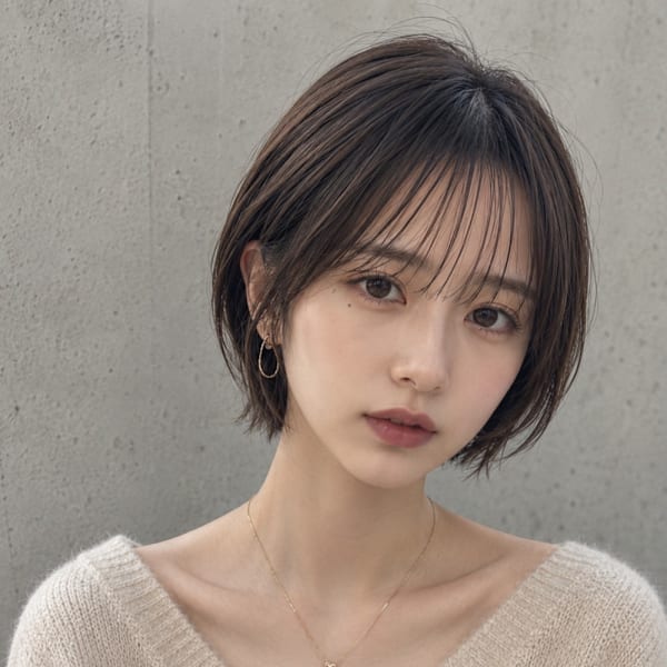 大人可愛いマッシュショート透明感ベージュカラー|hairs BERRY 長住店