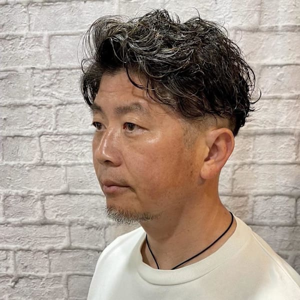 【50代 男性】ビジネスツーブロックパーマ