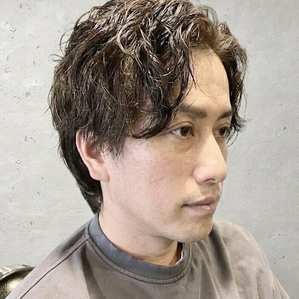 縦落ちパーマ　パーマメンズスパイラル