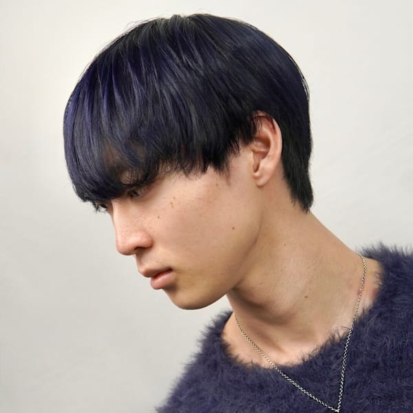 マッシュ×ナチュラルツーブロック×ブリーチカラー