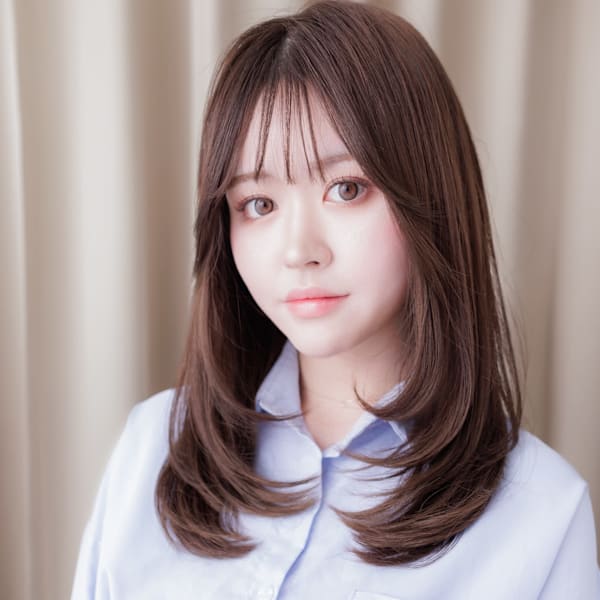 オリーブベージュメテオストレートレイヤーロング20代30代