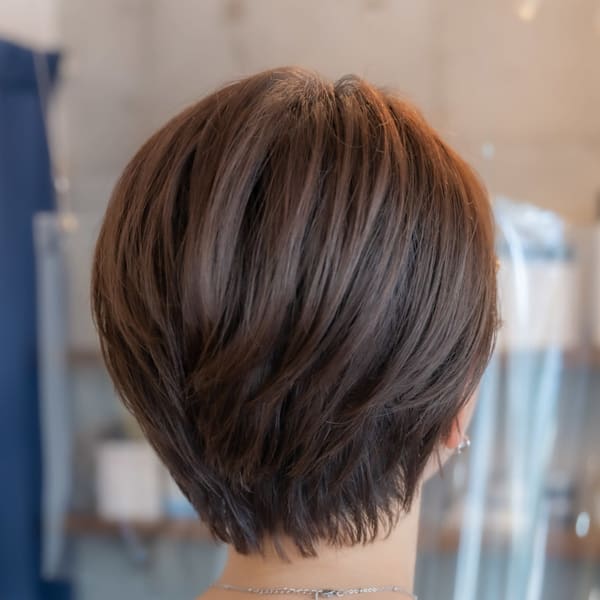 ♪オリーブグレークラゲヘアーココアベージュ小顔レイヤー黒髪