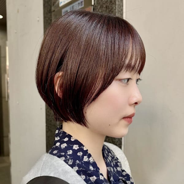 ショートボブ×丸みショート×大人可愛いショート×前髪あり|FACE。石川町