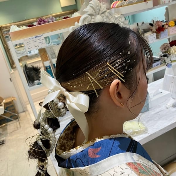 編み下ろしヘアスタイル