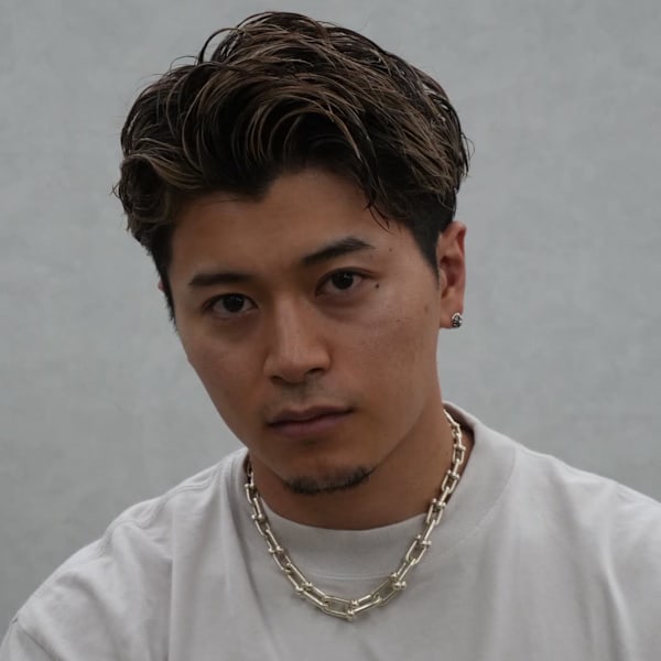 メッシュかきあげパーマ
