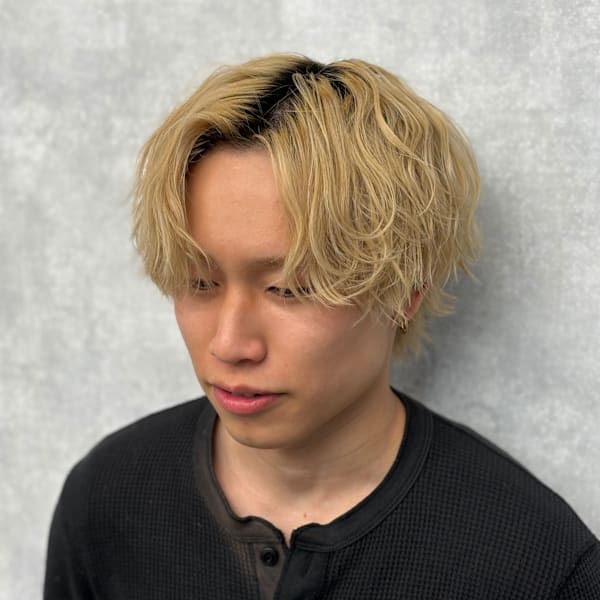 ブリーチパーマ風スタイル