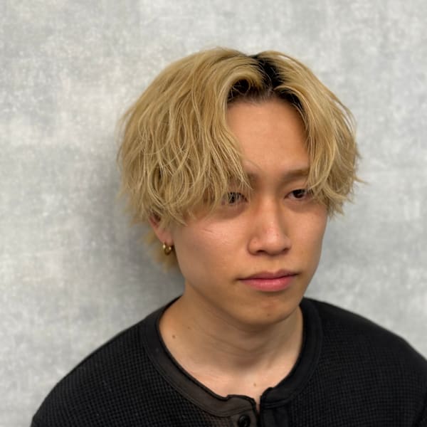 ブリーチパーマ風スタイル