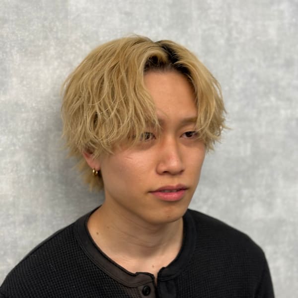 ブリーチパーマ風スタイル