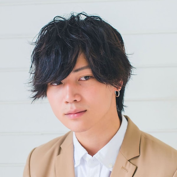 メンズカットミディアム癖毛風パーマ20代30代