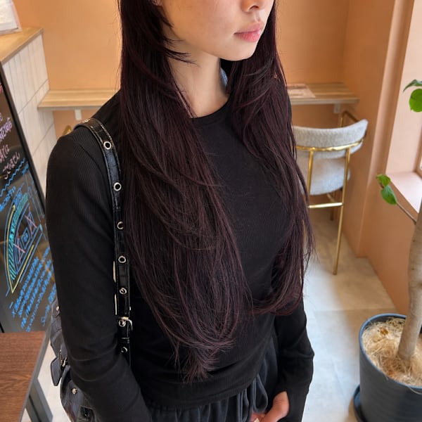 深みのあるパープル×ロングレイヤー