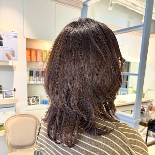 ハイレイヤーウルフセミロング40代50代おススメヘア赤羽美容