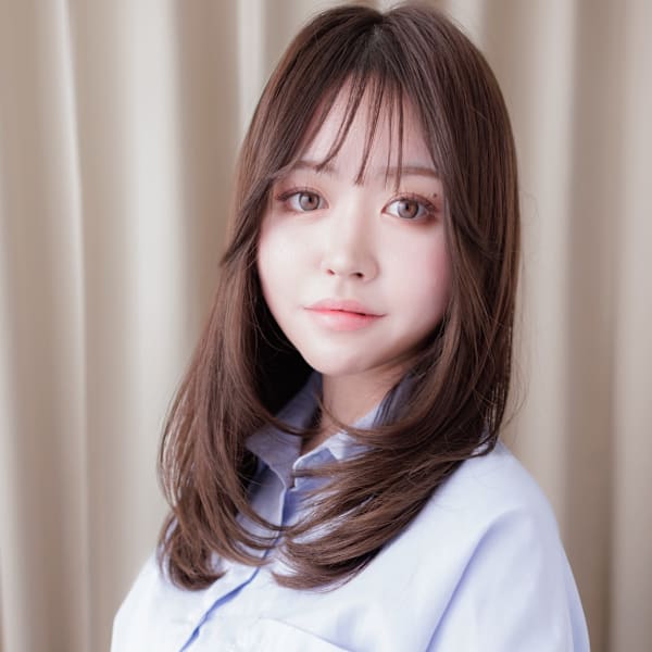 オリーブベージュメテオストレートレイヤーロング20代30代