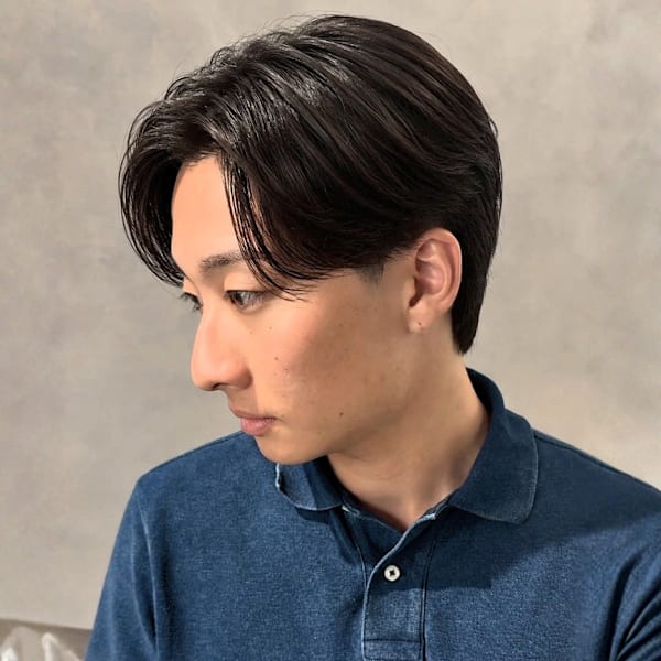 ツーブロック センターパート ビジネスショート メンズヘア