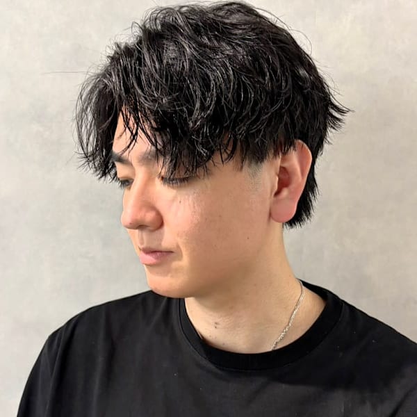 ツーブロック 波巻きパーマ メンズマッシュ スタイリング