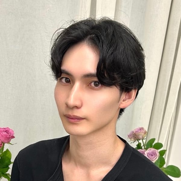 メンズ大人センターパート20代|re’ll*花屋併設の美容院*