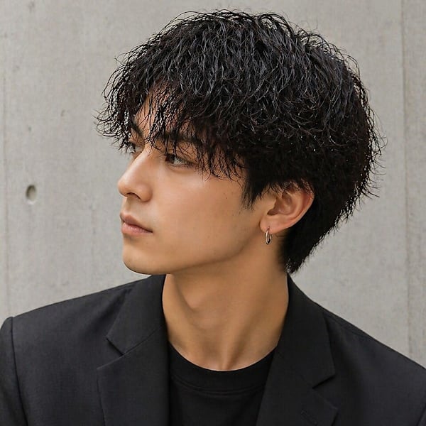 メンズショート ウェットパーマ サイドスタイル