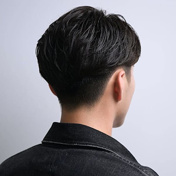 【毛流れセンターパート】簡単セットの黒髪ニュアンスパーマ