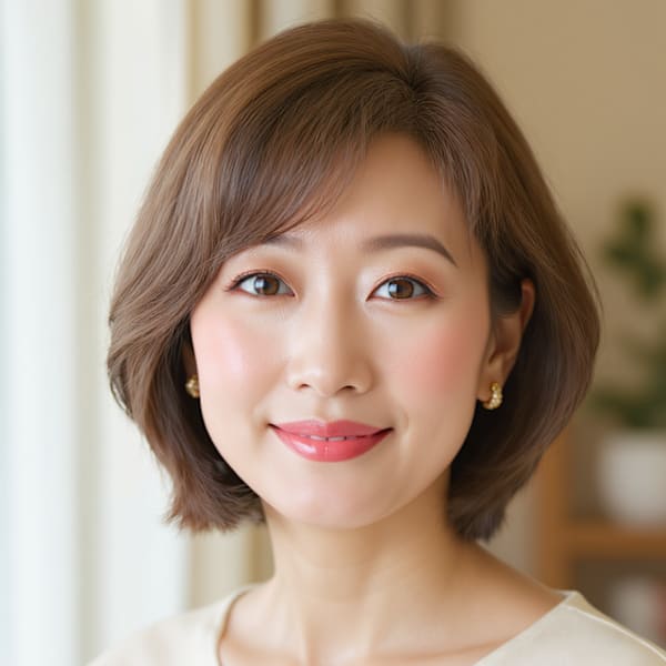 ４０代５０代◎白髪ぼかしハイライト夏カラー髪質改善ボブ若見え