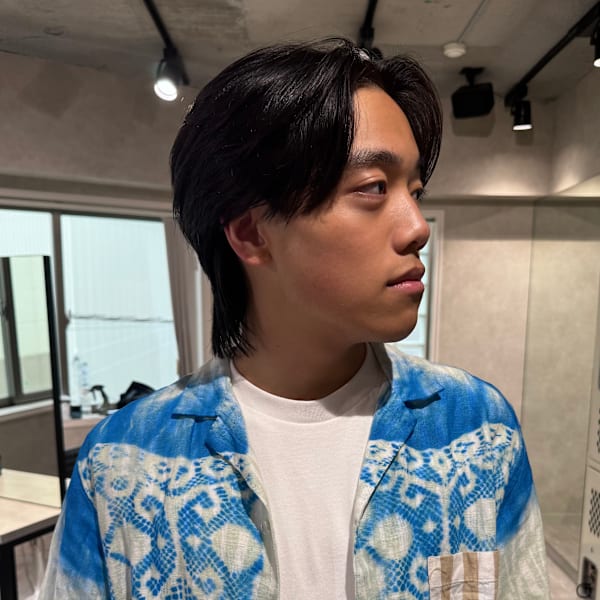 フェザーパーマ毛流れパーマセンターパートニュアンス眉カット