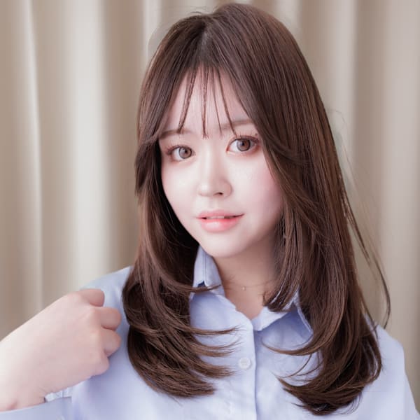 オリーブベージュメテオストレートレイヤーロング20代30代