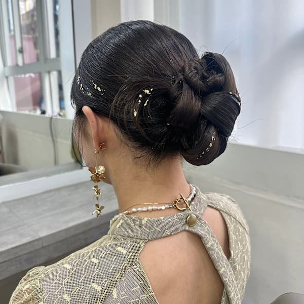 ヘアセット/ヘアアレンジ/結婚式ヘア/シニヨン/ハーフアップ