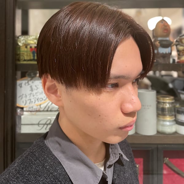 マッシュヘア×ダークブラウン