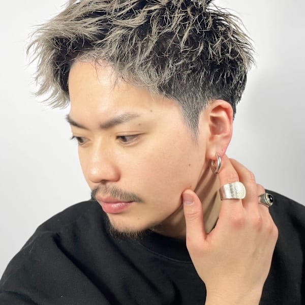 シルバー×メンズショート