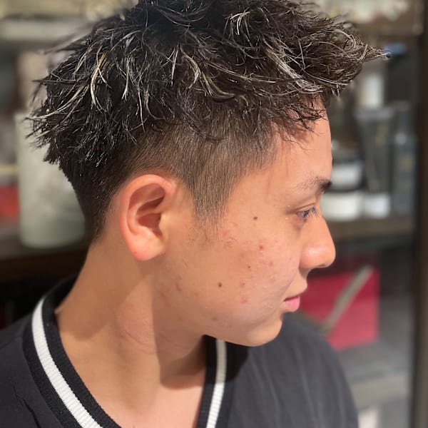ツイストパーマ×ホワイトメッシュ
