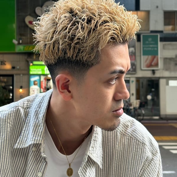 テーパーフェードスパイキーショート