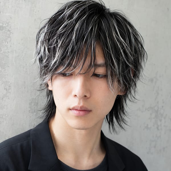 桜木町で人気！横浜メンズウルフ×コントラストハイライト