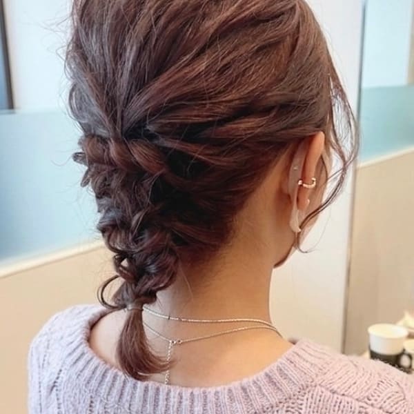 ゆるふわ編みおろしヘアアレンジ