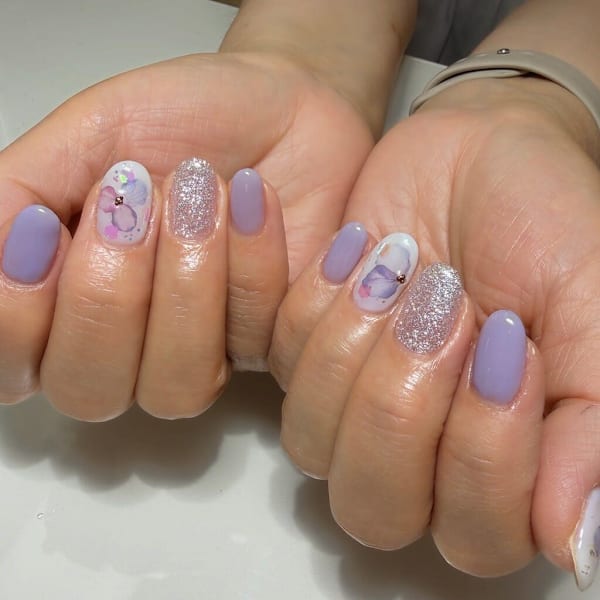 紫陽花ネイル