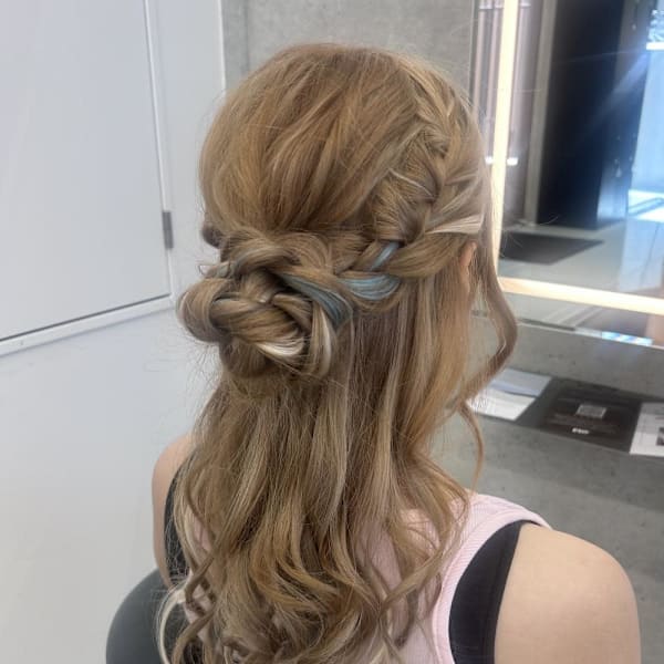 ハーフアップ/ヘアアレンジ/20代/天神大名