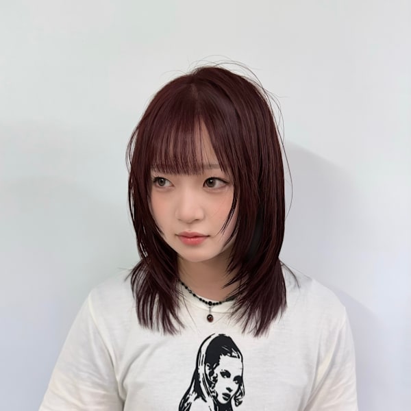 ミディアムレイヤー　ピンクブラウン　