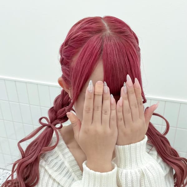 【ヘアメ】激カワリボン付き!編み込みツイン♪_ユウ