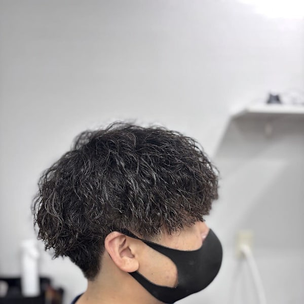 癖毛+ツイストスパイラルマッシュ