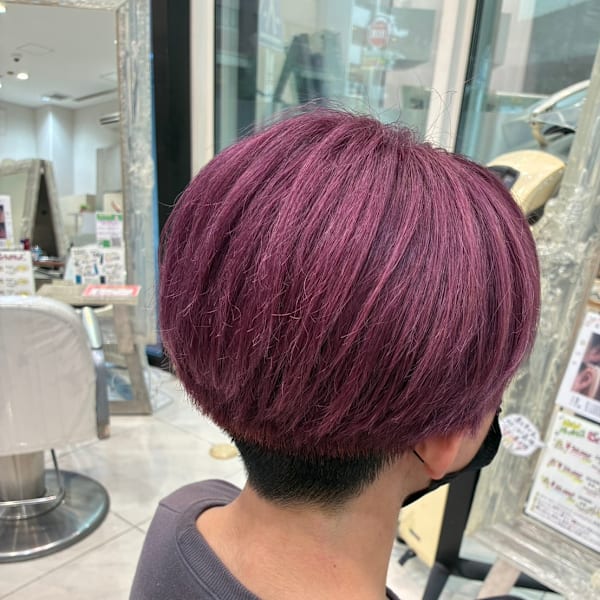 艶感ラベンダーピンク×ショート