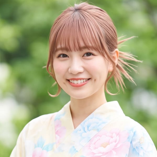 【浴衣】カチモリヘア×パステル牡丹 上品大人可愛いアップ