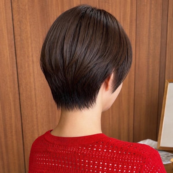 丸みのあるシルエットで、後ろ姿まで美しいショート