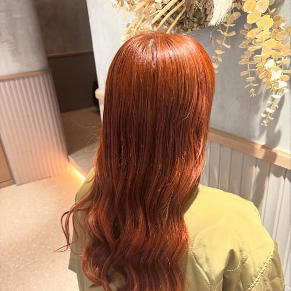 オレンジカラー/ロング/SOHO大橋|SOHO hair & botanical 大橋店
