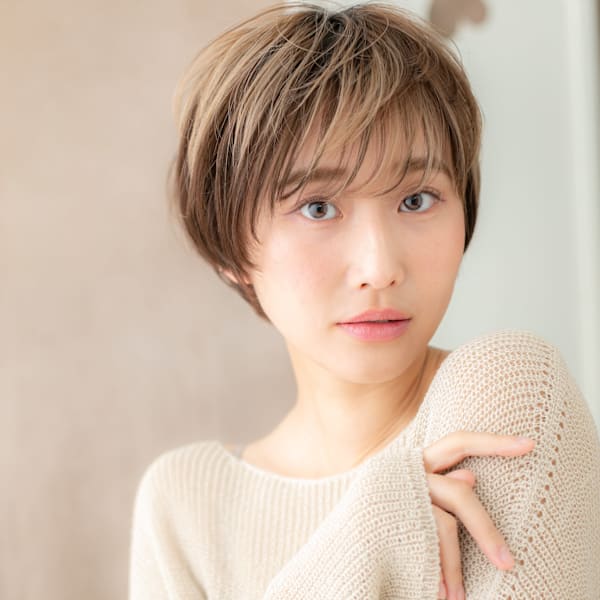 アンブレラカラーひし形抜け感ナチュラルショート20代30代