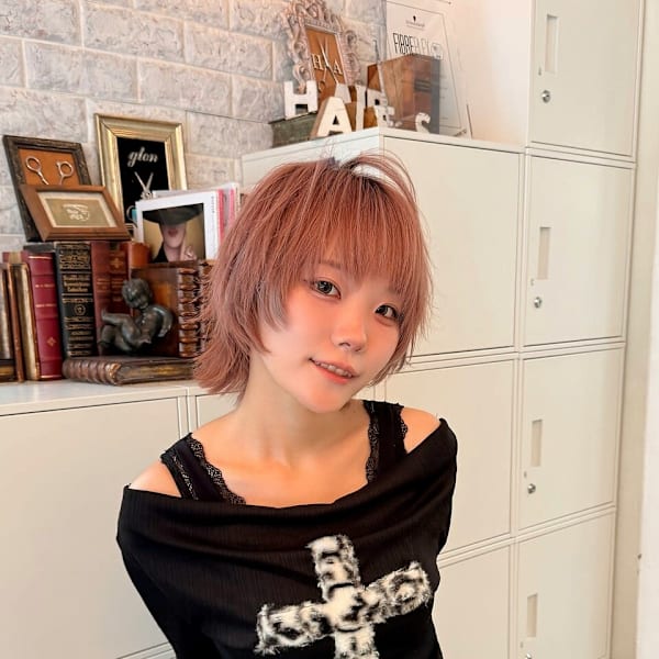 ショート　ピンクヘア　ウルフ　ショートウルフ