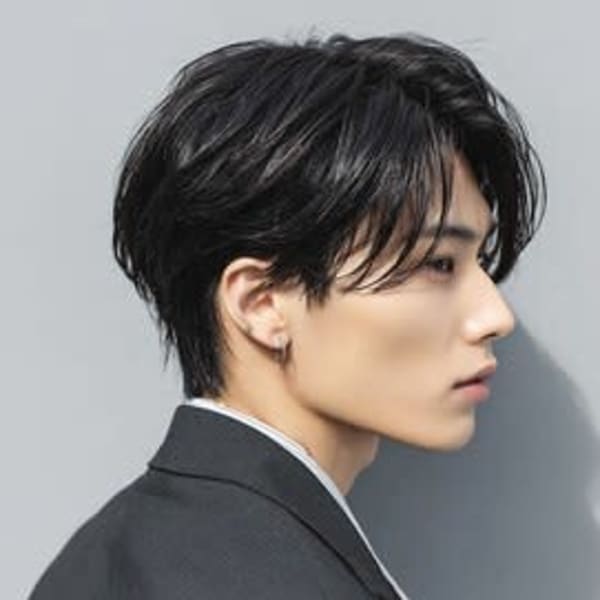 マッシュ センターパート アップバング ニュアンスパーマ|Hair salon for Men idea