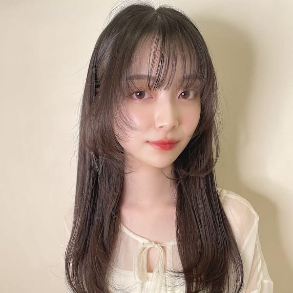 大人可愛い外ハネレイヤーロング