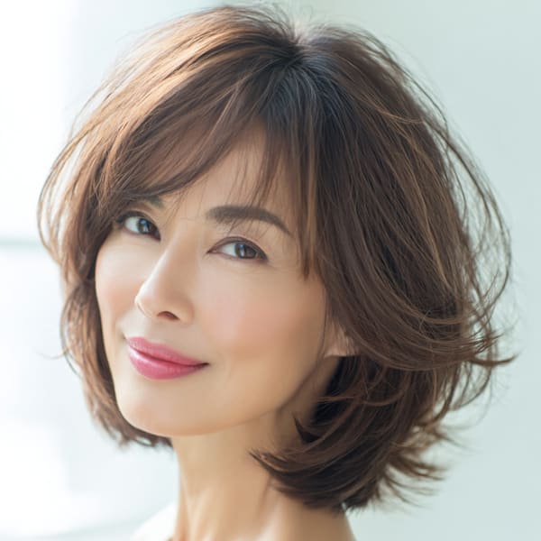 ４０代５０代大人女性◎上品グレージュ×白髪ぼかしハイライト