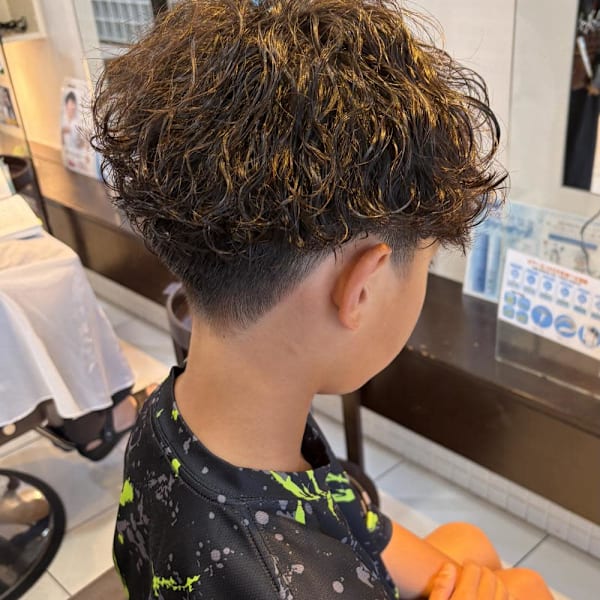 限定　子供波巻きパーマ