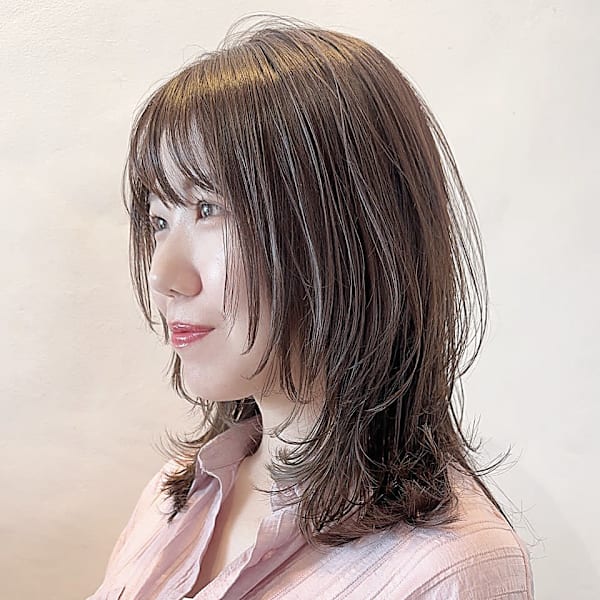 抜け感前髪×毛先ワンカールミディ