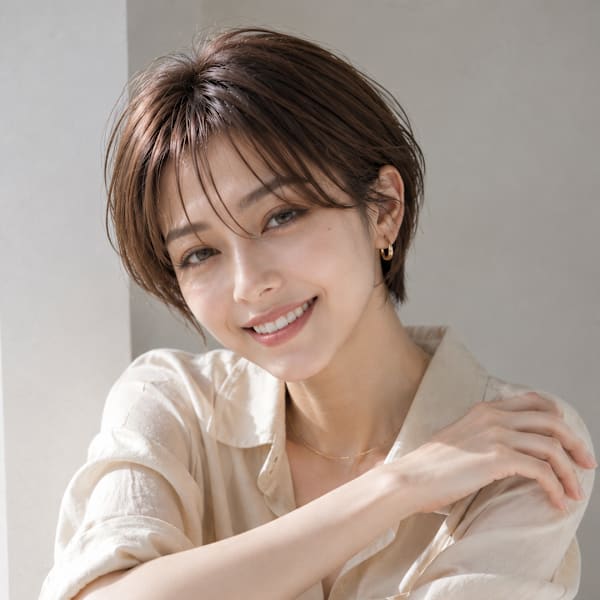 池袋 大人ショートヘア シースルー ハンサムショート |LILIANA